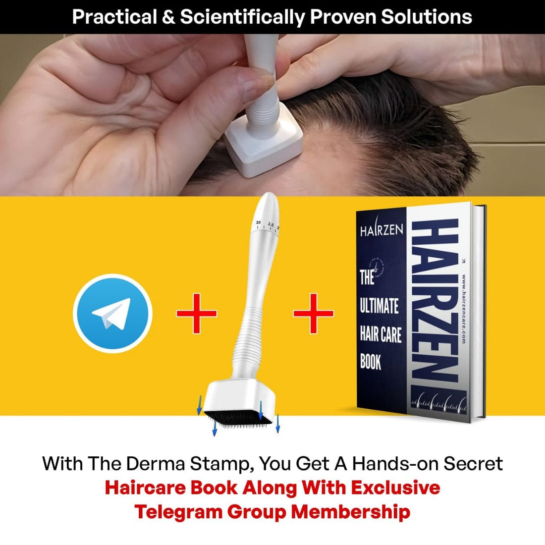 HAIRZEN Adjustable Derma Stamp + Ultimate Hair Care Ebook + Telegram